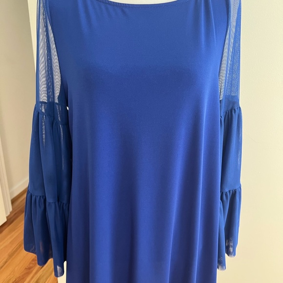 Women’s size M BoHo style, gem tone blue full sleeve, designer blouse - Picture 3 of 4